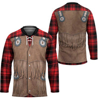 Retro Black Red Plaid Hockey Jersey Western Cowboy Vest Costume - Wonder Print Shop