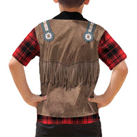 Retro Black Red Plaid Kid Hawaiian Shirt Western Cowboy Vest Costume - Wonder Print Shop