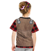 Retro Black Red Plaid Kid T Shirt Western Cowboy Vest Costume - Wonder Print Shop