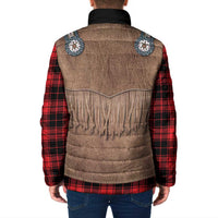 Retro Black Red Plaid Padded Jacket Western Cowboy Vest Costume - Wonder Print Shop