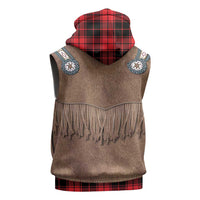 Retro Black Red Plaid Sleeveless Hoodie Western Cowboy Vest Costume - Wonder Print Shop