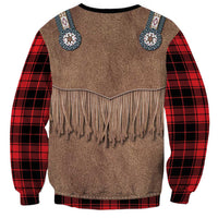 Retro Black Red Plaid Sweatshirt Western Cowboy Vest Costume - Wonder Print Shop