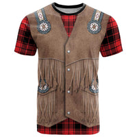 Retro Black Red Plaid T Shirt Western Cowboy Vest Costume - Wonder Print Shop