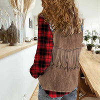 Retro Black Red Plaid Women Casual Shirt Western Cowboy Vest Costume - Wonder Print Shop