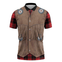 Retro Black Red Plaid Zipper Polo Shirt Western Cowboy Vest Costume - Wonder Print Shop