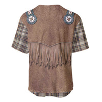 Retro Brown Beige Plaid Baseball Jersey Western Cowboy Vest Costume - Wonder Print Shop