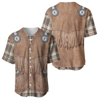Retro Brown Beige Plaid Baseball Jersey Western Cowboy Vest Costume - Wonder Print Shop