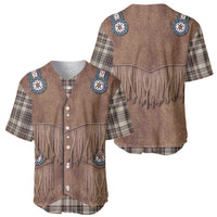 Retro Brown Beige Plaid Baseball Jersey Western Cowboy Vest Costume - Wonder Print Shop