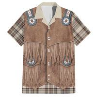 Retro Brown Beige Plaid Hawaiian Shirt Western Cowboy Vest Costume - Wonder Print Shop