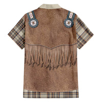 Retro Brown Beige Plaid Hawaiian Shirt Western Cowboy Vest Costume - Wonder Print Shop