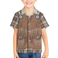 Retro Brown Beige Plaid Hawaiian Shirt Western Cowboy Vest Costume - Wonder Print Shop