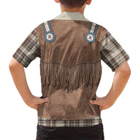 Retro Brown Beige Plaid Hawaiian Shirt Western Cowboy Vest Costume - Wonder Print Shop