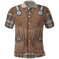 Retro Brown Beige Plaid Polo Shirt Western Cowboy Vest Costume - Wonder Print Shop