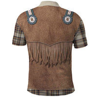 Retro Brown Beige Plaid Polo Shirt Western Cowboy Vest Costume - Wonder Print Shop