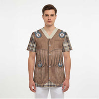 Retro Brown Beige Plaid Scrub Top Western Cowboy Vest Costume - Wonder Print Shop