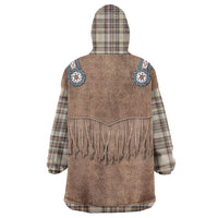 Retro Brown Beige Plaid Wearable Blanket Hoodie Western Cowboy Vest Costume - Wonder Print Shop