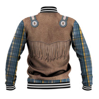 Retro Blue Yellow Plaid Baseball Jacket Western Cowboy Vest Costume - Wonder Print Shop