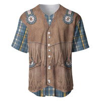 Retro Blue Yellow Plaid Baseball Jersey Western Cowboy Vest Costume - Wonder Print Shop