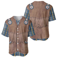 Retro Blue Yellow Plaid Baseball Jersey Western Cowboy Vest Costume - Wonder Print Shop