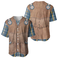 Retro Blue Yellow Plaid Baseball Jersey Western Cowboy Vest Costume - Wonder Print Shop