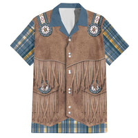 Retro Blue Yellow Plaid Hawaiian Shirt Western Cowboy Vest Costume - Wonder Print Shop