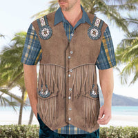 Retro Blue Yellow Plaid Hawaiian Shirt Western Cowboy Vest Costume - Wonder Print Shop