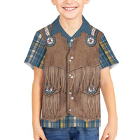 Retro Blue Yellow Plaid Hawaiian Shirt Western Cowboy Vest Costume - Wonder Print Shop