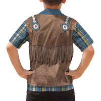 Retro Blue Yellow Plaid Hawaiian Shirt Western Cowboy Vest Costume - Wonder Print Shop