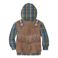 Retro Blue Yellow Plaid Kid Hoodie Western Cowboy Vest Costume - Wonder Print Shop