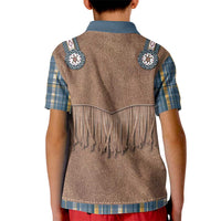 Retro Blue Yellow Plaid Kid Polo Shirt Western Cowboy Vest Costume - Wonder Print Shop