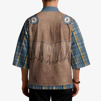 Retro Blue Yellow Plaid Kimono Western Cowboy Vest Costume - Wonder Print Shop