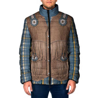 Retro Blue Yellow Plaid Padded Jacket Western Cowboy Vest Costume - Wonder Print Shop