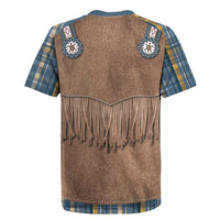 Retro Blue Yellow Plaid Rugby Jersey Western Cowboy Vest Costume - Wonder Print Shop