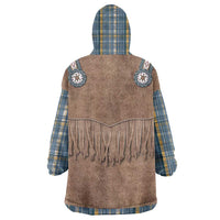 Retro Blue Yellow Plaid Wearable Blanket Hoodie Western Cowboy Vest Costume - Wonder Print Shop