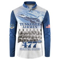 Blue Heritage Tuskegee Airmen Button Sweatshirt 477th Fighter Group - Wonder Print Shop