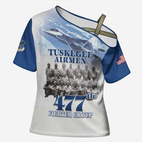 Blue Heritage Tuskegee Airmen Cross Shoulder Shirt 477th Fighter Group - Wonder Print Shop