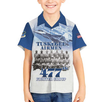Blue Heritage Tuskegee Airmen Kid Hawaiian Shirt 477th Fighter Group - Wonder Print Shop