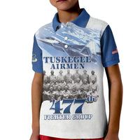 Blue Heritage Tuskegee Airmen Kid Polo Shirt 477th Fighter Group - Wonder Print Shop