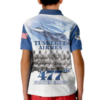 Blue Heritage Tuskegee Airmen Kid Polo Shirt 477th Fighter Group - Wonder Print Shop