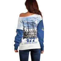 Blue Heritage Tuskegee Airmen Off Shoulder Sweater 477th Fighter Group - Wonder Print Shop