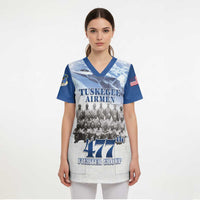 Blue Heritage Tuskegee Airmen Scrub Top 477th Fighter Group - Wonder Print Shop