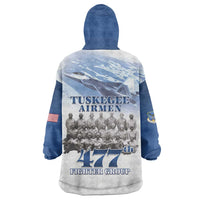 Blue Heritage Tuskegee Airmen Wearable Blanket Hoodie 477th Fighter Group - Wonder Print Shop