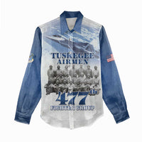 Blue Heritage Tuskegee Airmen Women Casual Shirt 477th Fighter Group - Wonder Print Shop