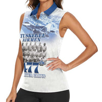 Blue Heritage Tuskegee Airmen Women Sleeveless Polo Shirt 477th Fighter Group - Wonder Print Shop