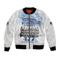 Tuskegee Airmen 477th Fighter Group Bomber Jacket Blue Sky Heritage - Wonder Print Shop