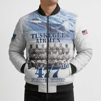 Tuskegee Airmen 477th Fighter Group Bomber Puffer Jacket Blue Sky Heritage - Wonder Print Shop