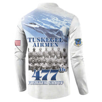 Tuskegee Airmen 477th Fighter Group Button Sweatshirt Blue Sky Heritage - Wonder Print Shop