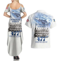 Tuskegee Airmen 477th Fighter Group Couples Matching Summer Maxi Dress and Hawaiian Shirt Blue Sky Heritage - Wonder Print Shop
