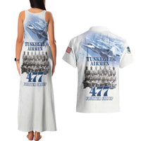 Tuskegee Airmen 477th Fighter Group Couples Matching Tank Maxi Dress and Hawaiian Shirt Blue Sky Heritage - Wonder Print Shop