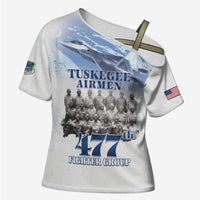 Tuskegee Airmen 477th Fighter Group Cross Shoulder Shirt Blue Sky Heritage - Wonder Print Shop